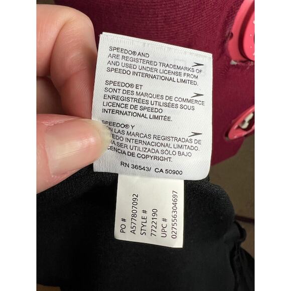 Speedo one piece swimsuit color blocked black blue x back - Picture 10 of 10